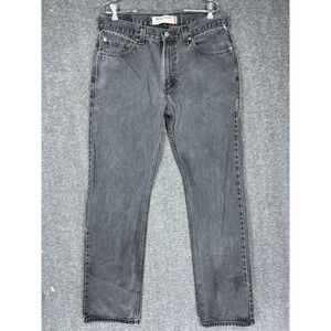 Vintage Y2K Levis 505 Jeans Mens 34x34 Black Straight Faded distressed